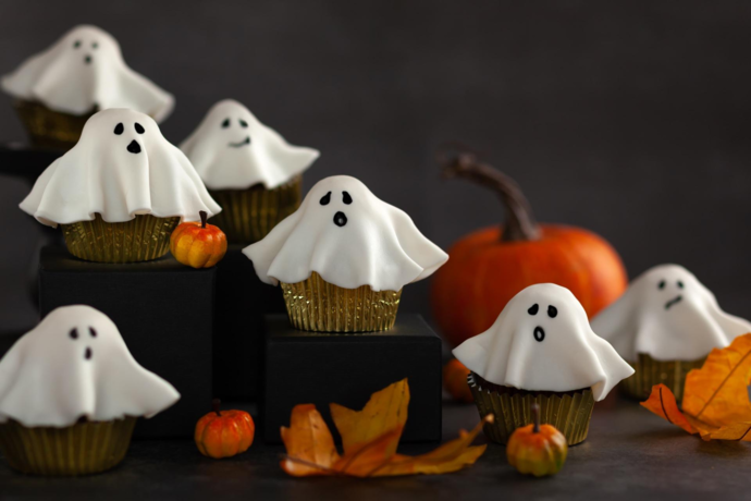 Muffins fantômes d'Halloween