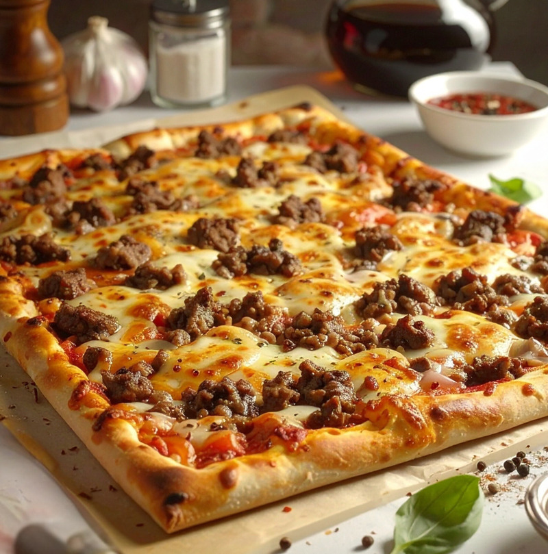 Pizza à la viande hachée