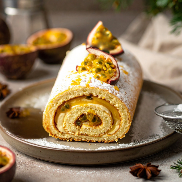 Bûche légère aux fruits de la passion