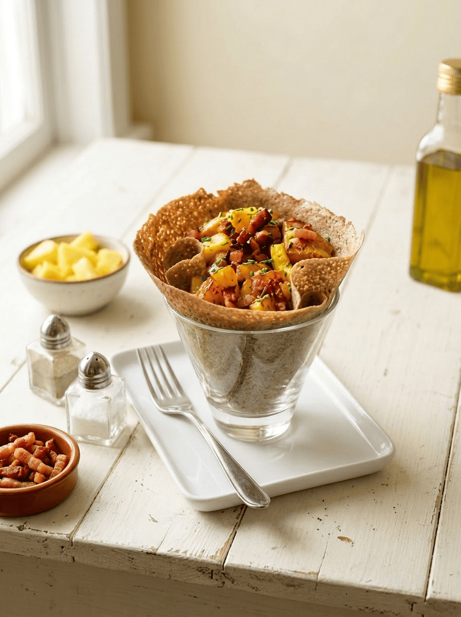 Galette aux lardons fumés et ananas