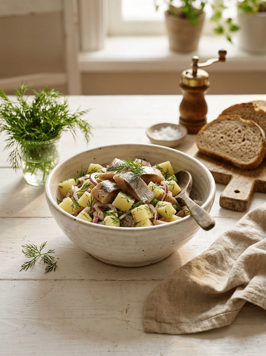 Salade de harengs fumés