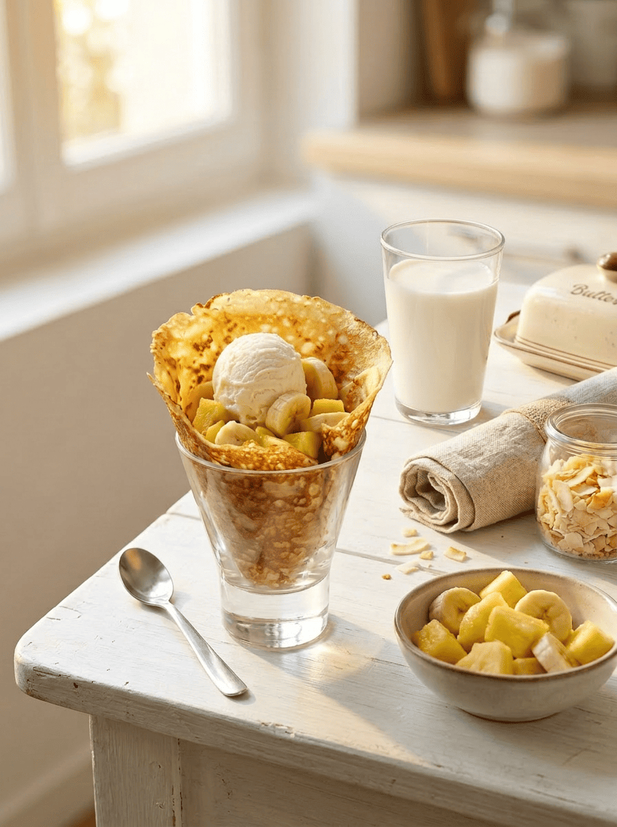 Crêpe ananas et banane