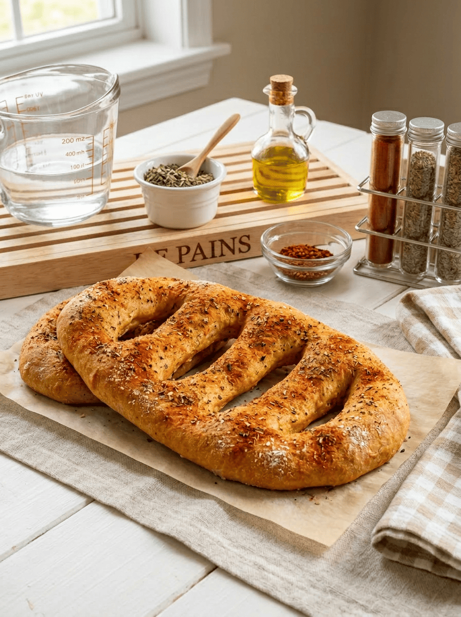 Fougasse au paprika et origan