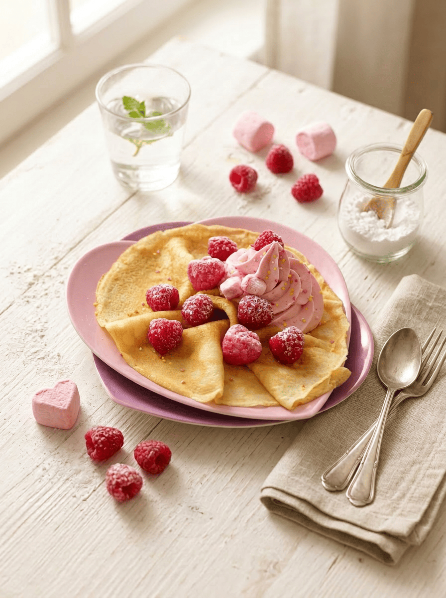 Crêpes aux guimauves à la fraise