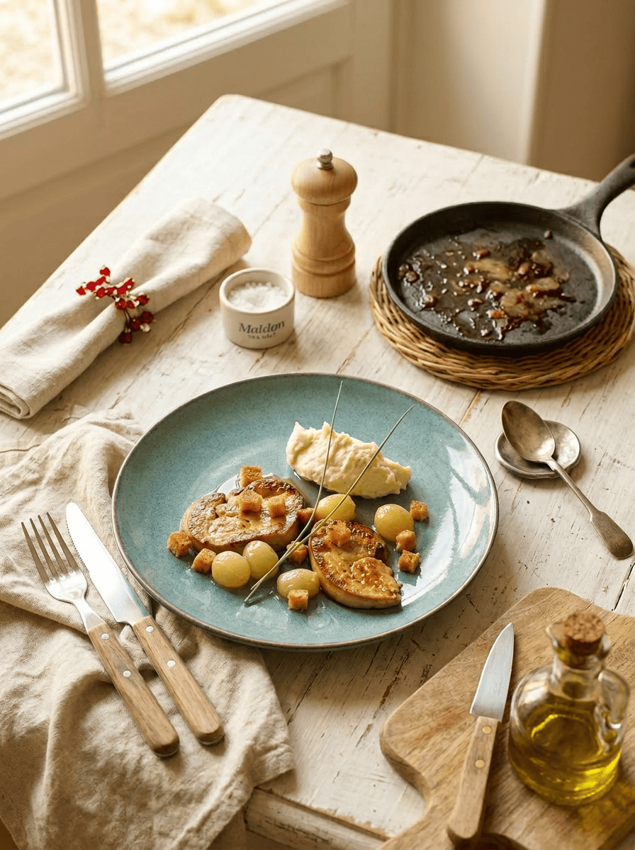 Escalopes de foie gras poêlées aux raisins
