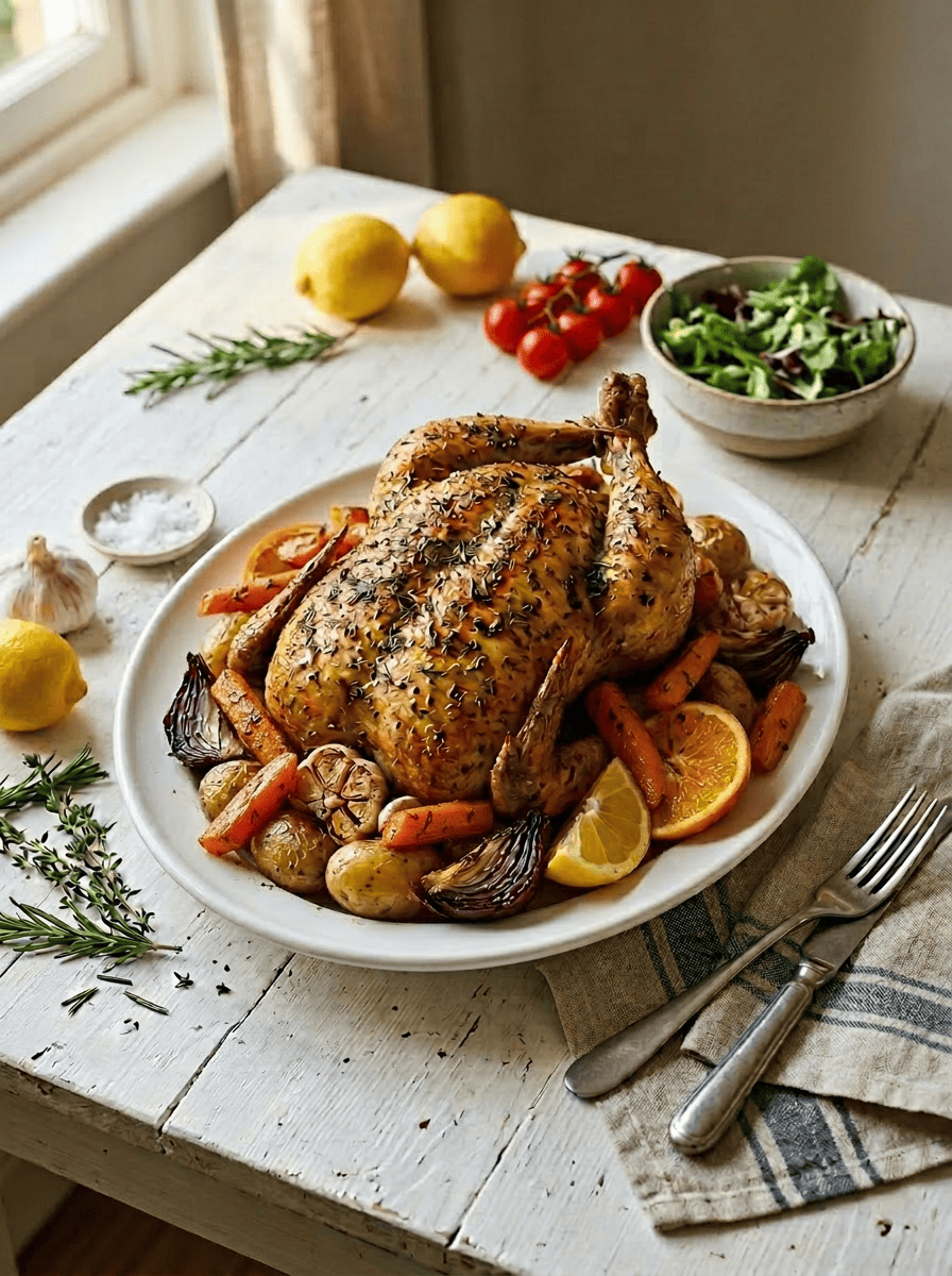 Poulet rôti à la méditerranéenne