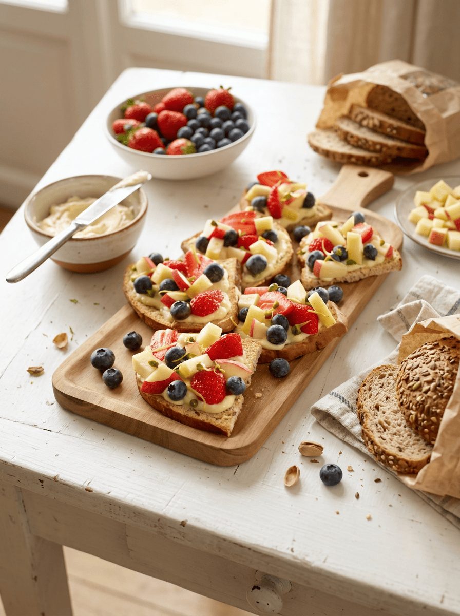 Tartine de fruits aux céréales