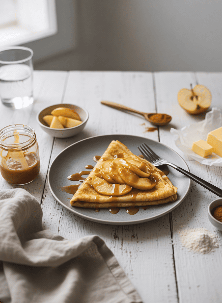 Crêpe aux pommes dorées