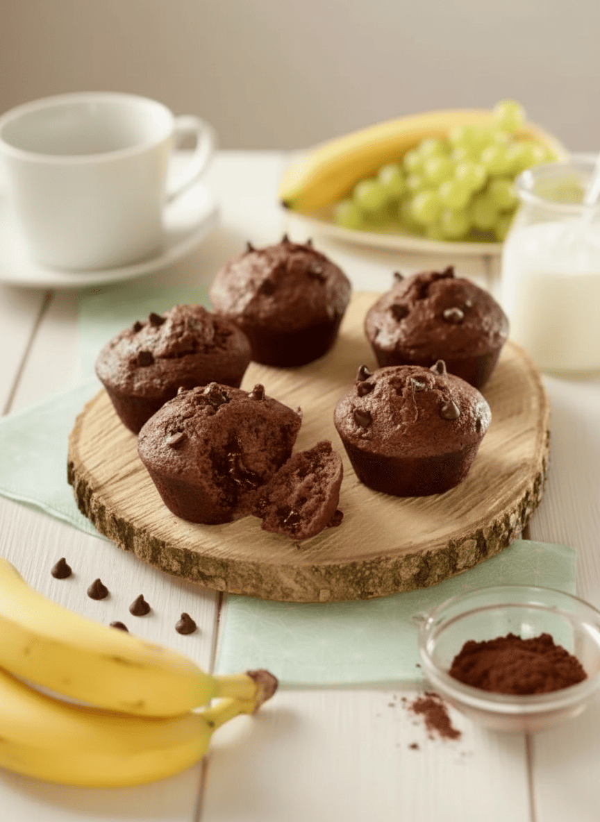 Muffins au yaourt saveur choco-banane