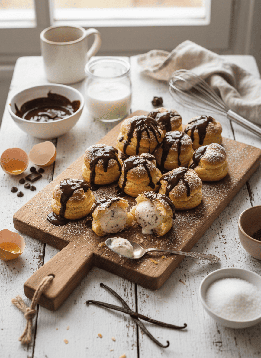 Profiteroles au chocolat