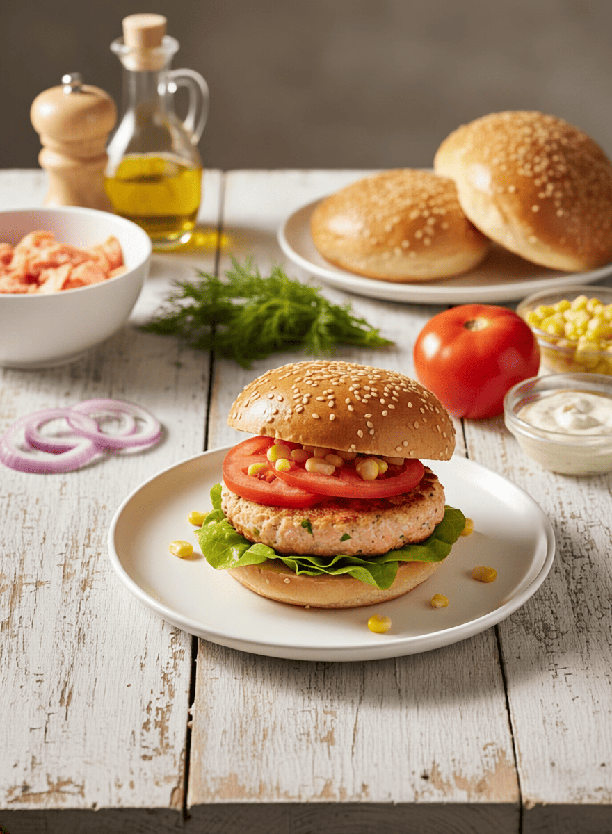 Burger au saumon