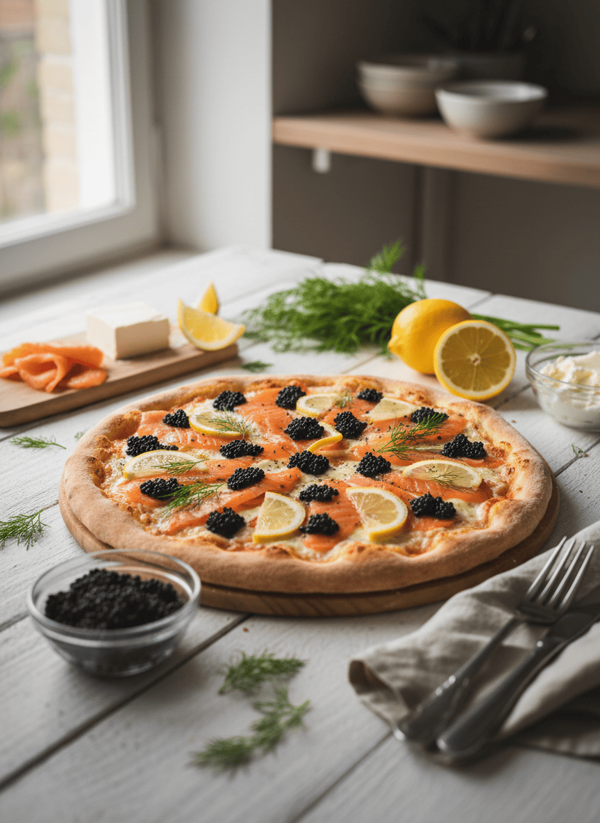 Pizza au saumon