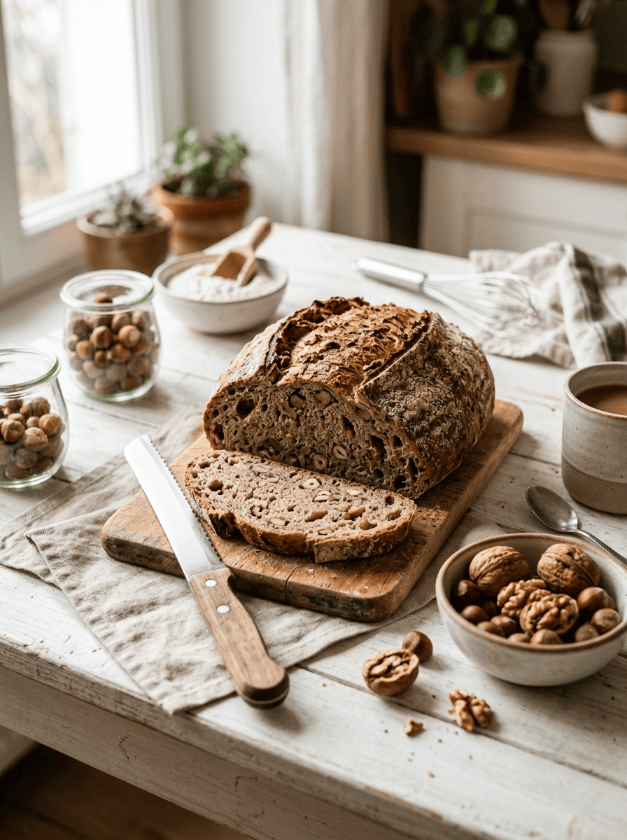 Pain aux noix et aux noisettes