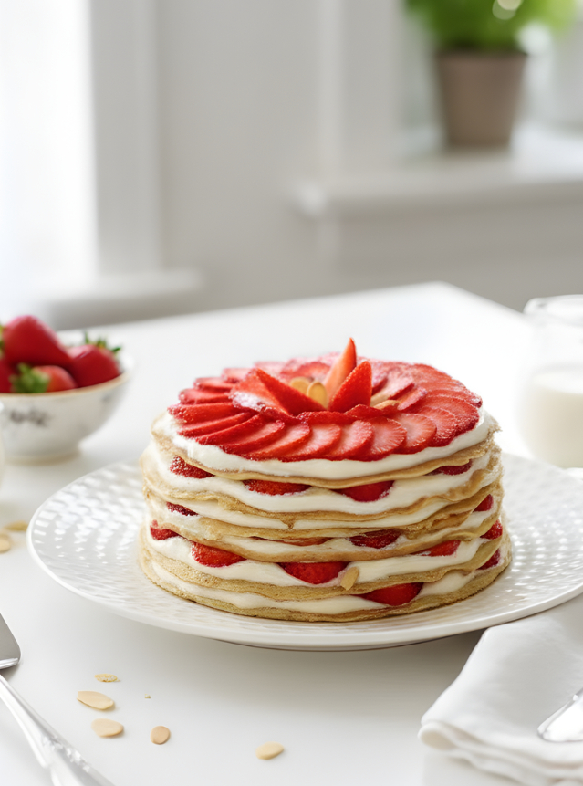 Fraisier de crêpes