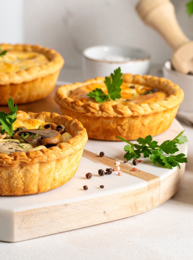 Délicieuse tourte feuilletée aux champignons