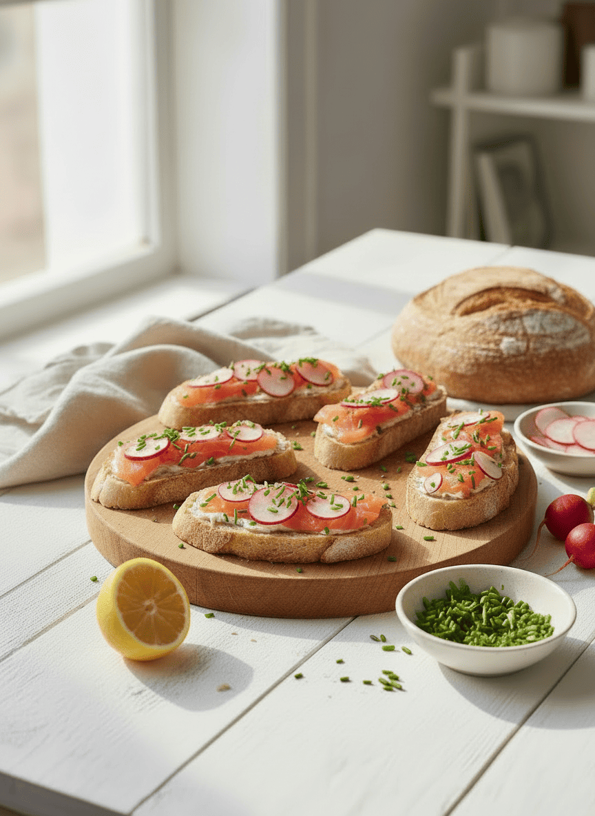 Tartines au saumon mariné