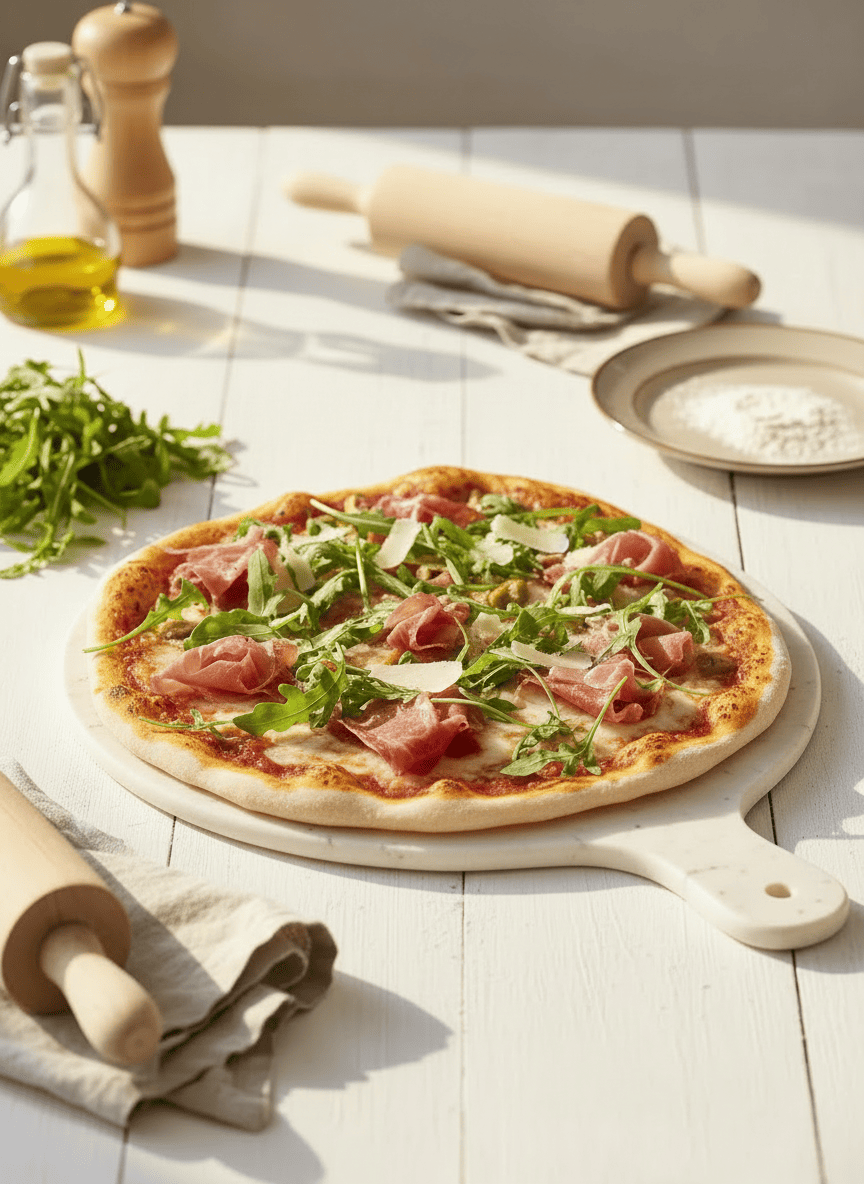 Pizza roquette et bresaola
