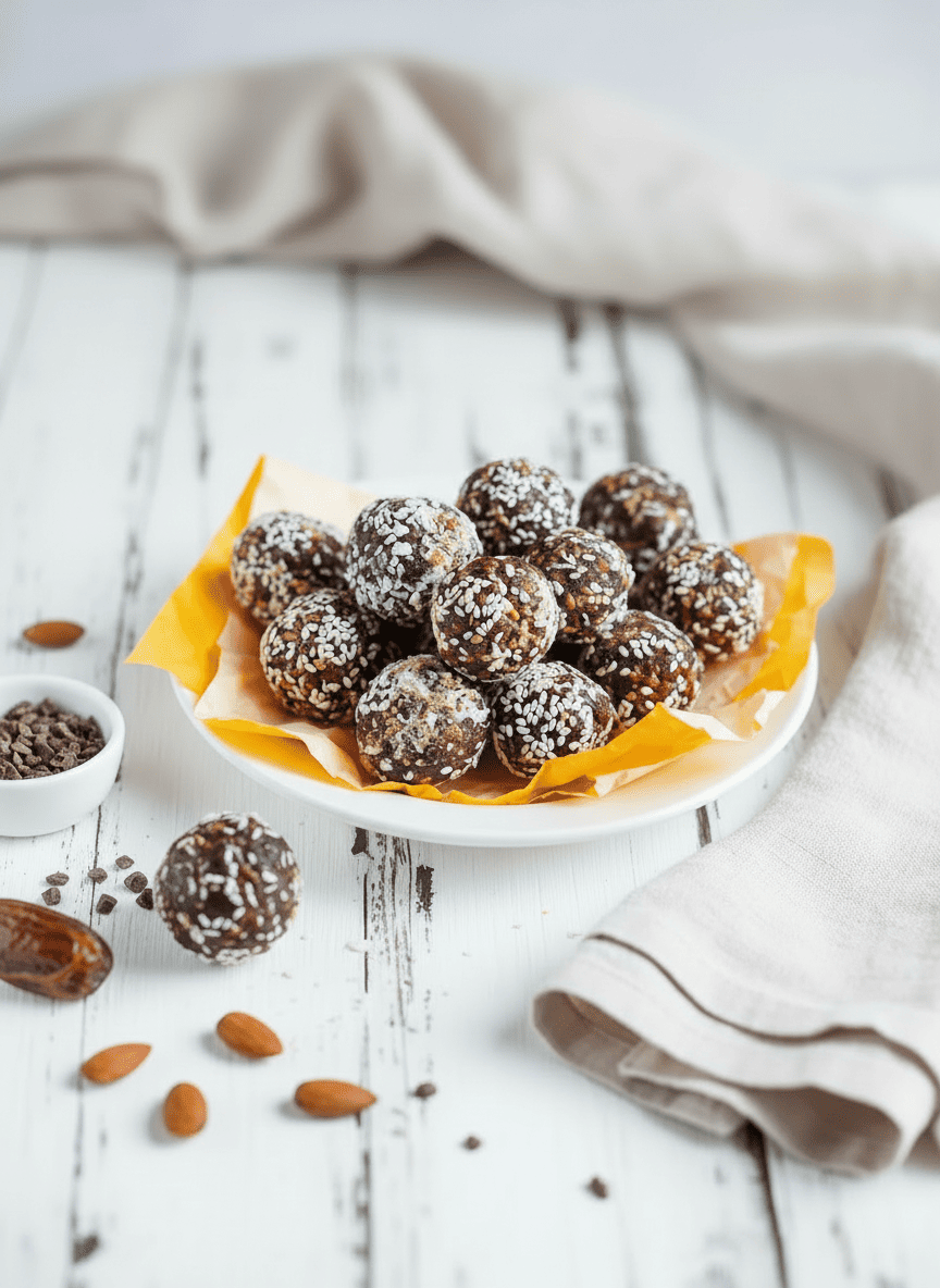 Energy balls, chocolat et sirop d&rsquo;agave