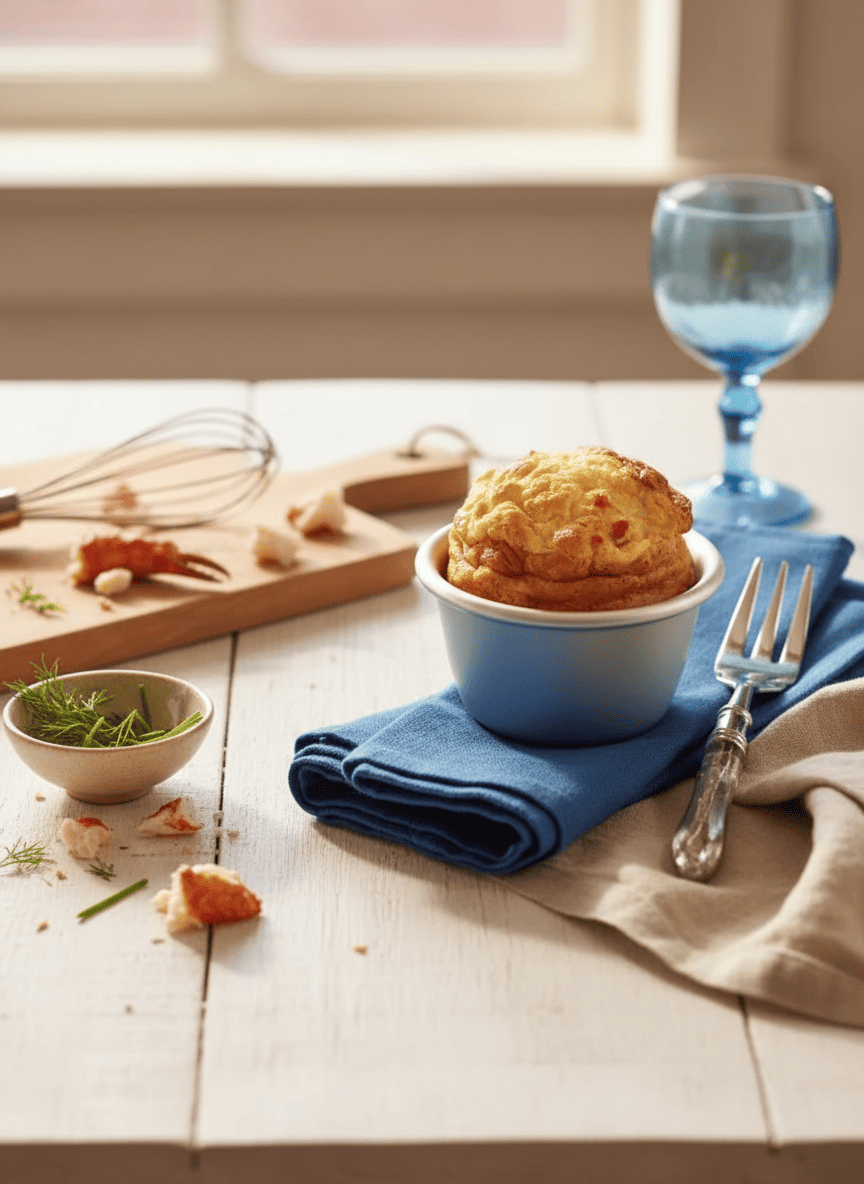 Soufflé au homard et au crabe