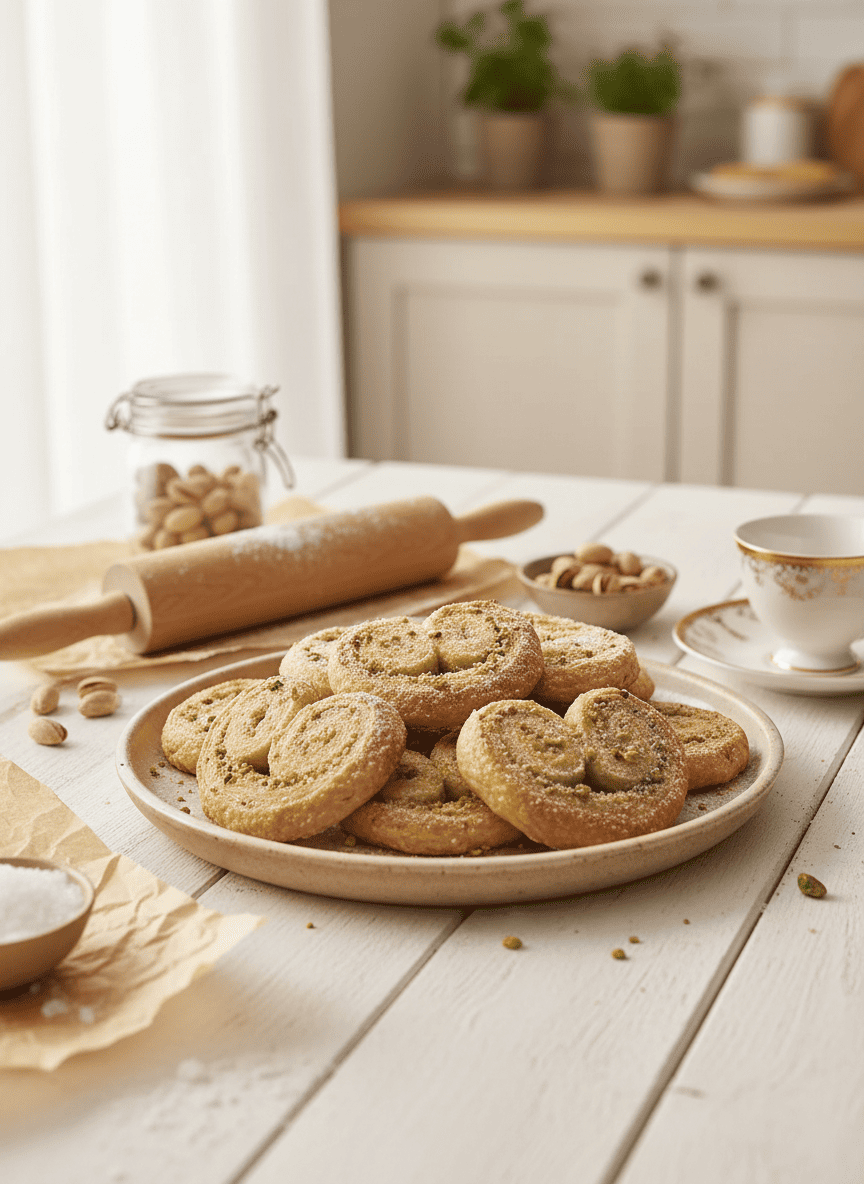 Palmiers au sucre et aux pistaches