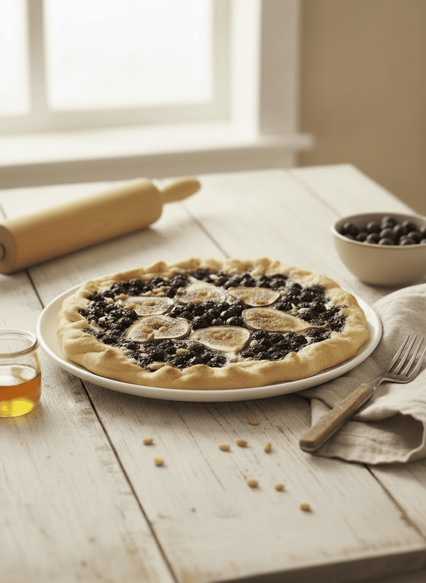 Pizza sucrée aux myrtilles