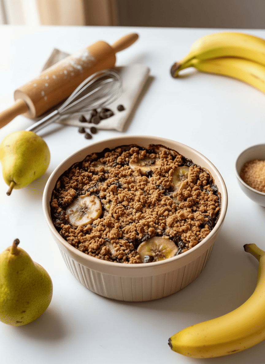 Crumble Banane Poire Chocolat