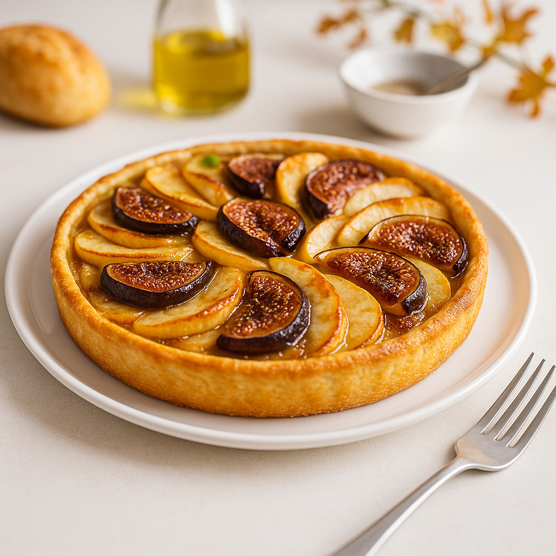 Tarte aux pommes et aux figues caramélisées