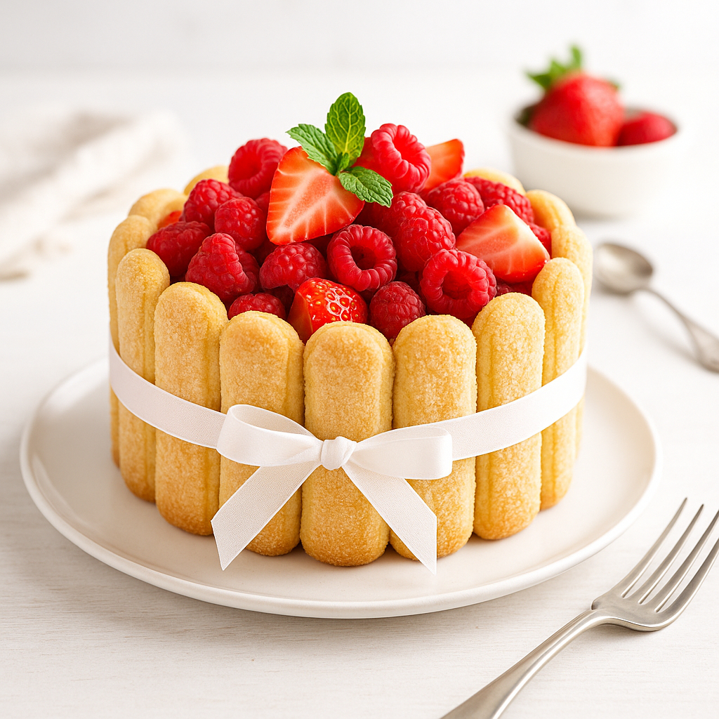 Recette de Charlotte mousse framboise bibasse