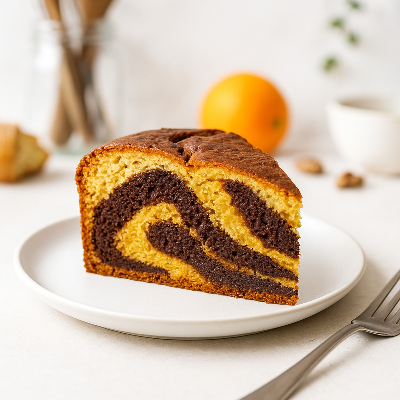 Gâteau marbré au chocolat et à l’orange