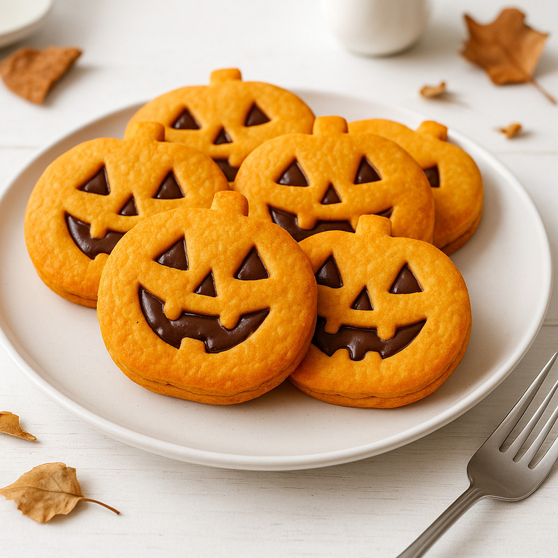 Biscuits citrouille d’Halloween au chocolat
