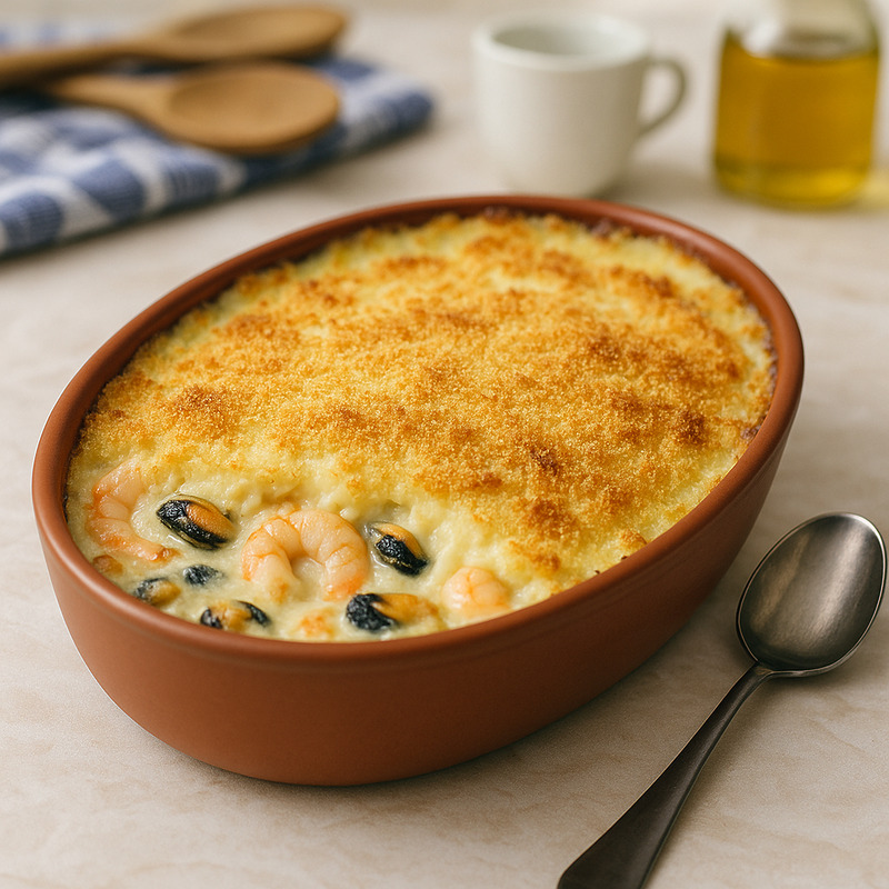 Gratin de fruits de mer rapide