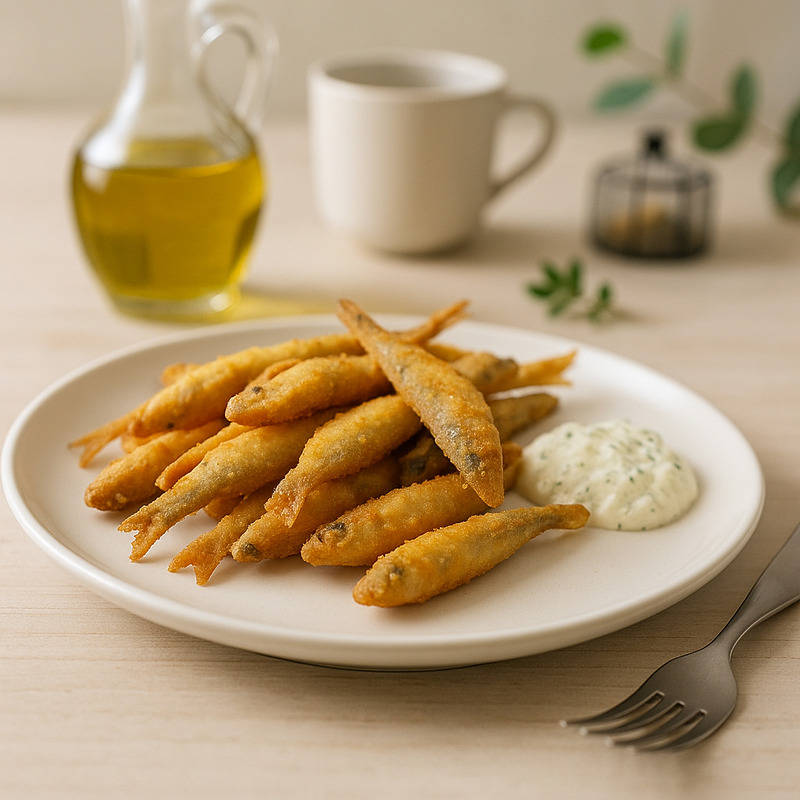 Friture d’éperlans à la sauce tartare