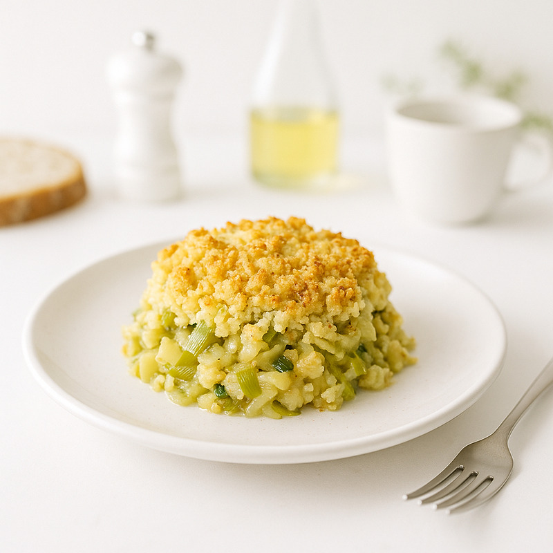 Crumble de poireaux et parmesan