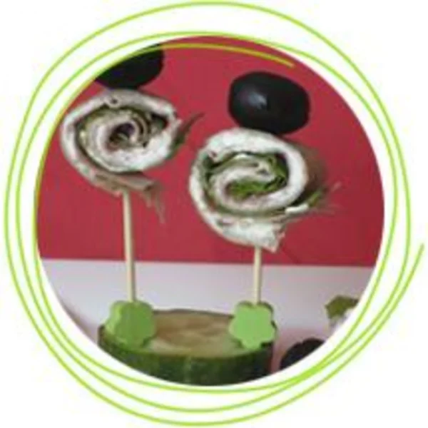 Bouchées de crêpes au jambon