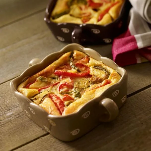 Clafoutis de fromage de chèvre et poivrons