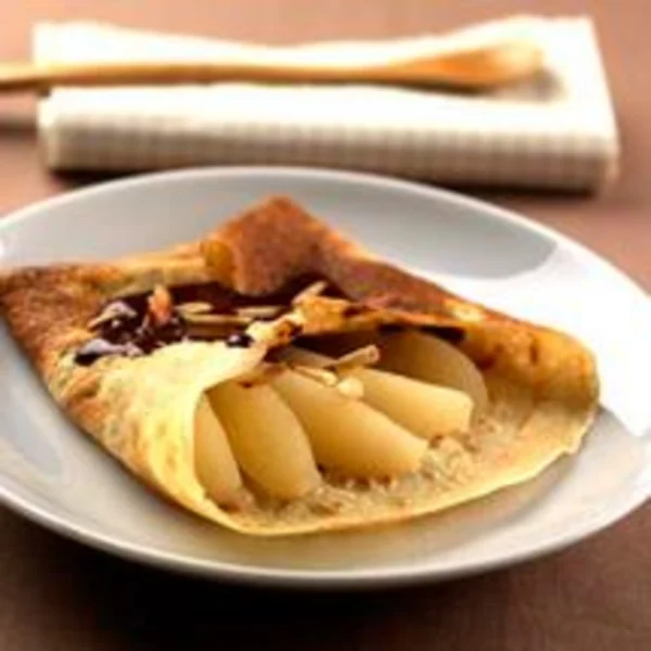 Délicieuses crêpes poire-chocolat