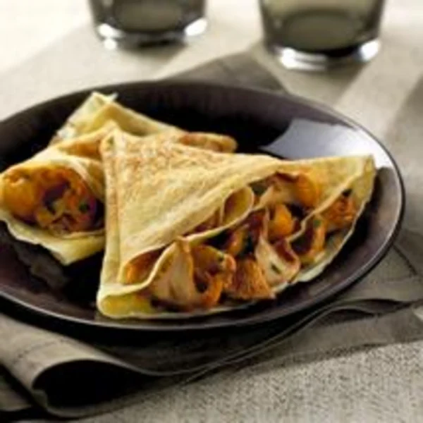 Crêpes aux girolles