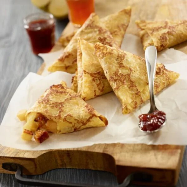 Crêpes façon samossas aux pommes et au pain d’épices