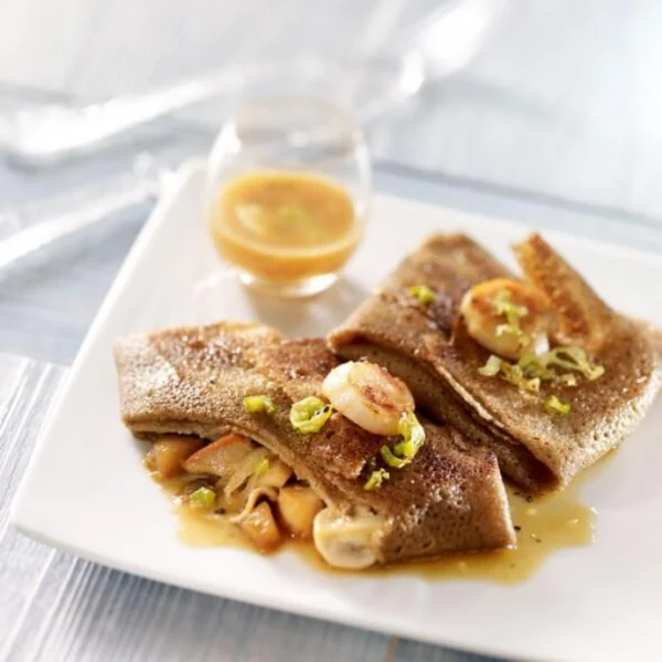 Croustillants de blé noir aux Saint Jacques