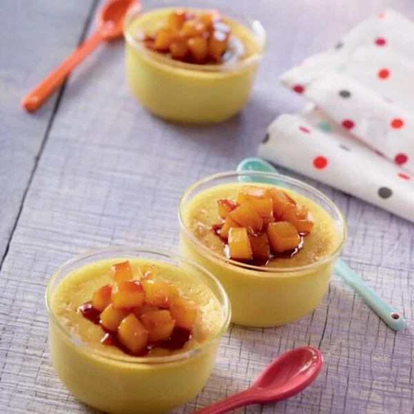 Flan coco à la mangue caramélisée