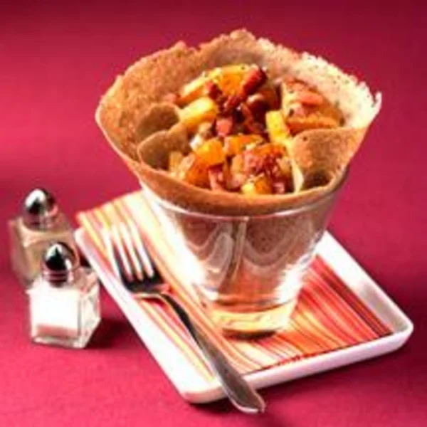 Galette aux lardons fumés et ananas