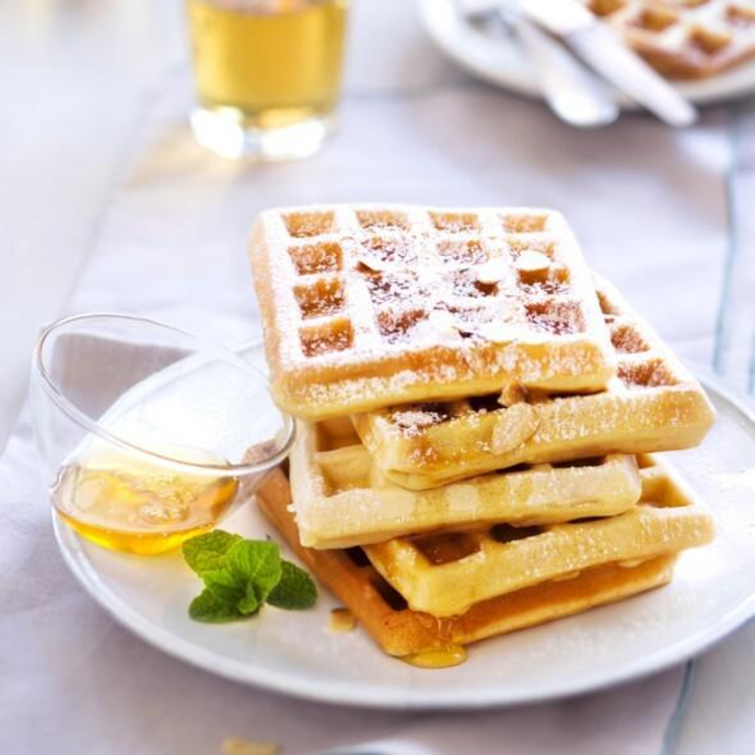 Gaufres miel, amandes et fleur d’oranger