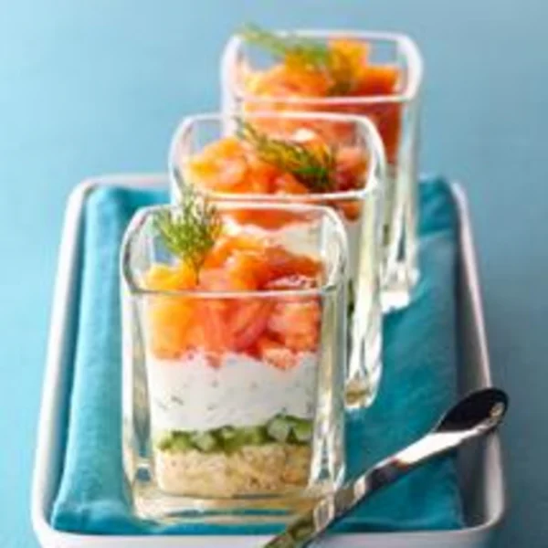 Petites verrines de céleri-rave et saumon fumé