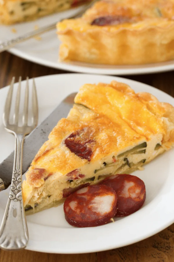 Quiche roquette et chorizo