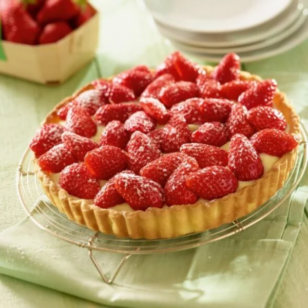 Tarte aux fraises et sa crème pâtissière
