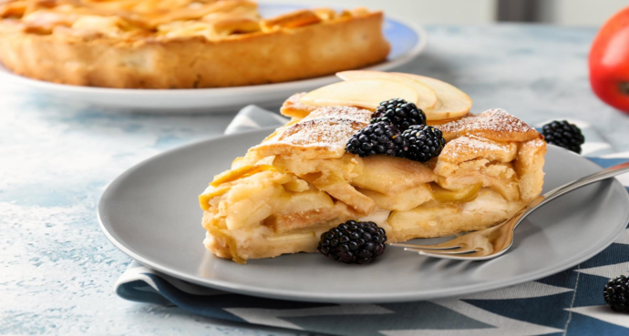 Tarte aux pommes et aux mûres