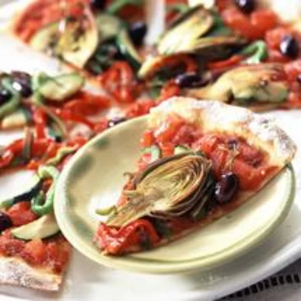 Tarte fine aux artichauts et tomates