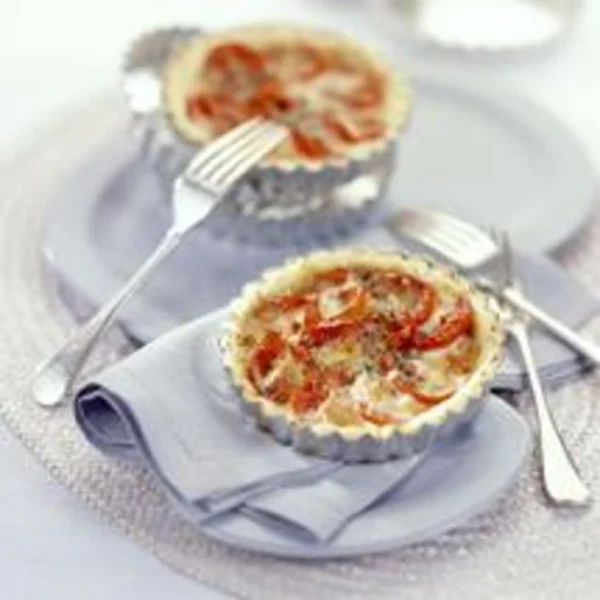 Tartelettes au chèvre et coulis de poivron