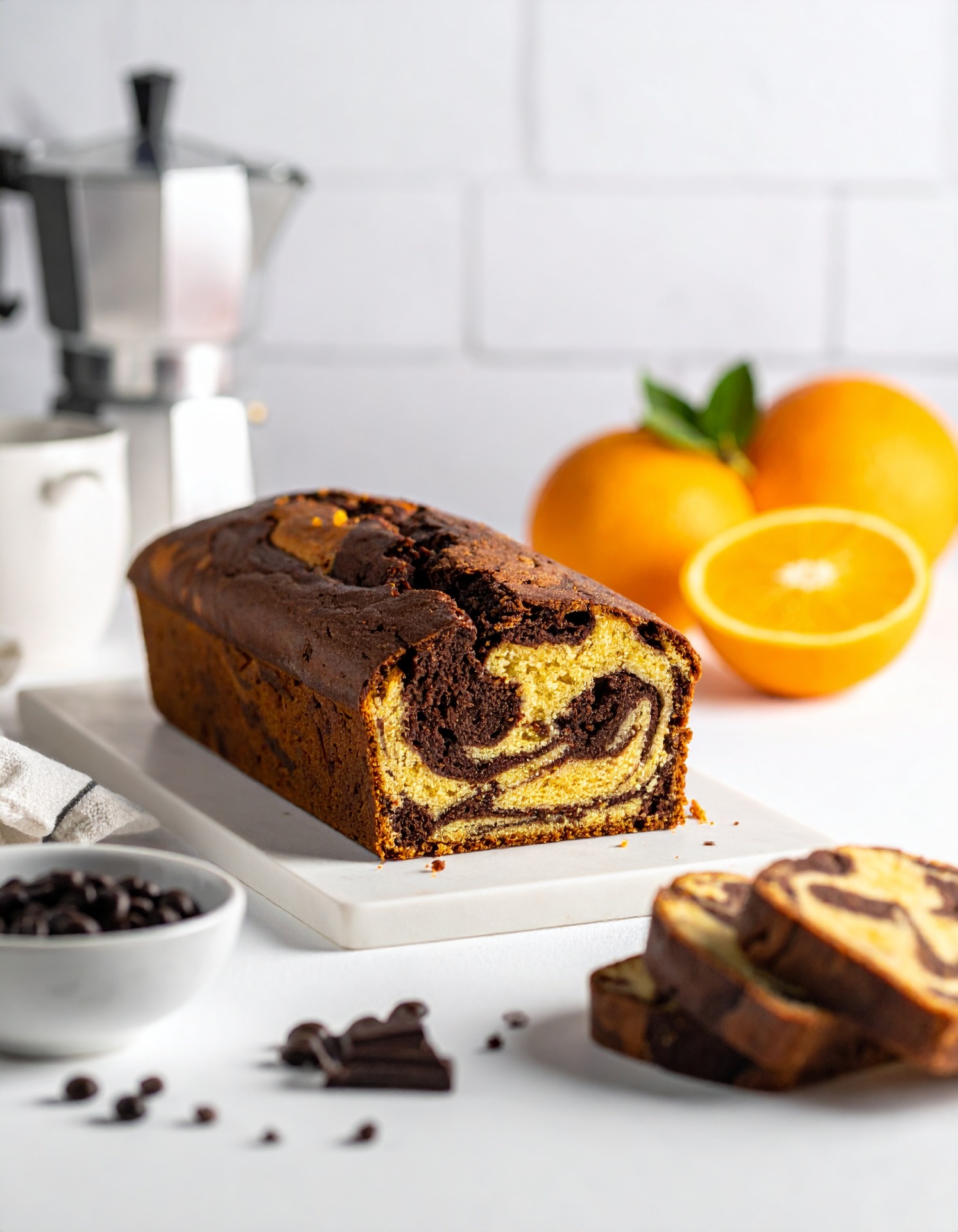 Gâteau marbré au chocolat et à l&rsquo;orange