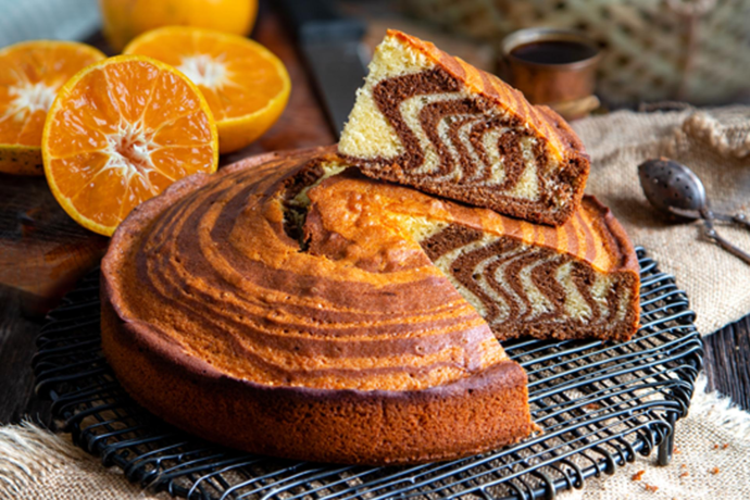 Gâteau marbré au chocolat et à l’orange